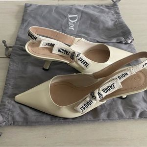 Christian Dior White Slinback Size 37 - Worn Once